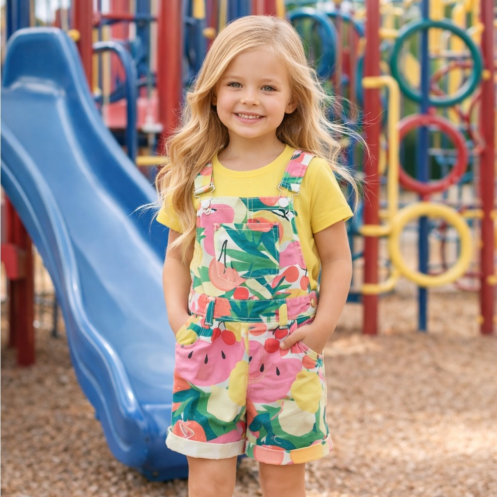 The‎ Childrens Place Baby Bib Overalls 5T Mis Girl Fruit Design